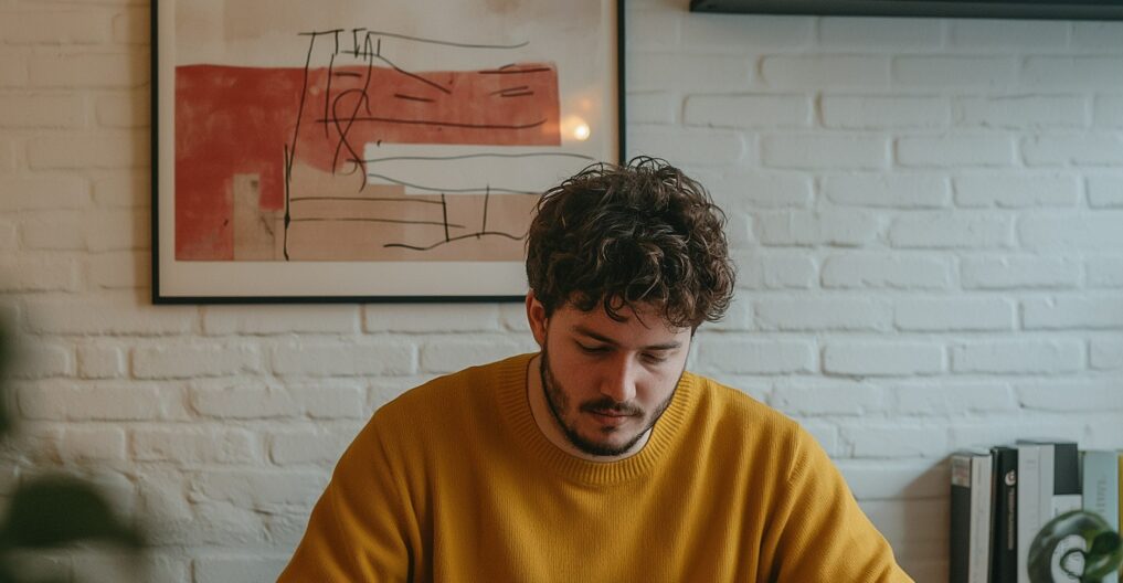 Man Working at Desk Man Working at Desk