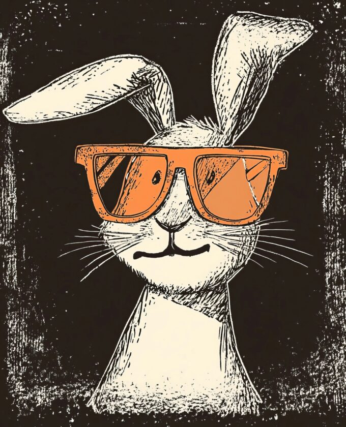 Stylized Rabbit with Sunglasses Stylized Rabbit with Sunglasses